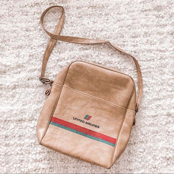 Vintage Handbags - VINTAGE UNITED AIRLINES SATCHEL